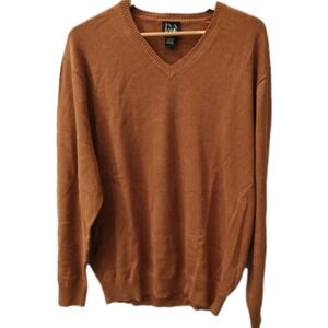 Jos. A. Bank Signature Collection Men's XL V-Neck Sweater 100% Pima Cotton Brown